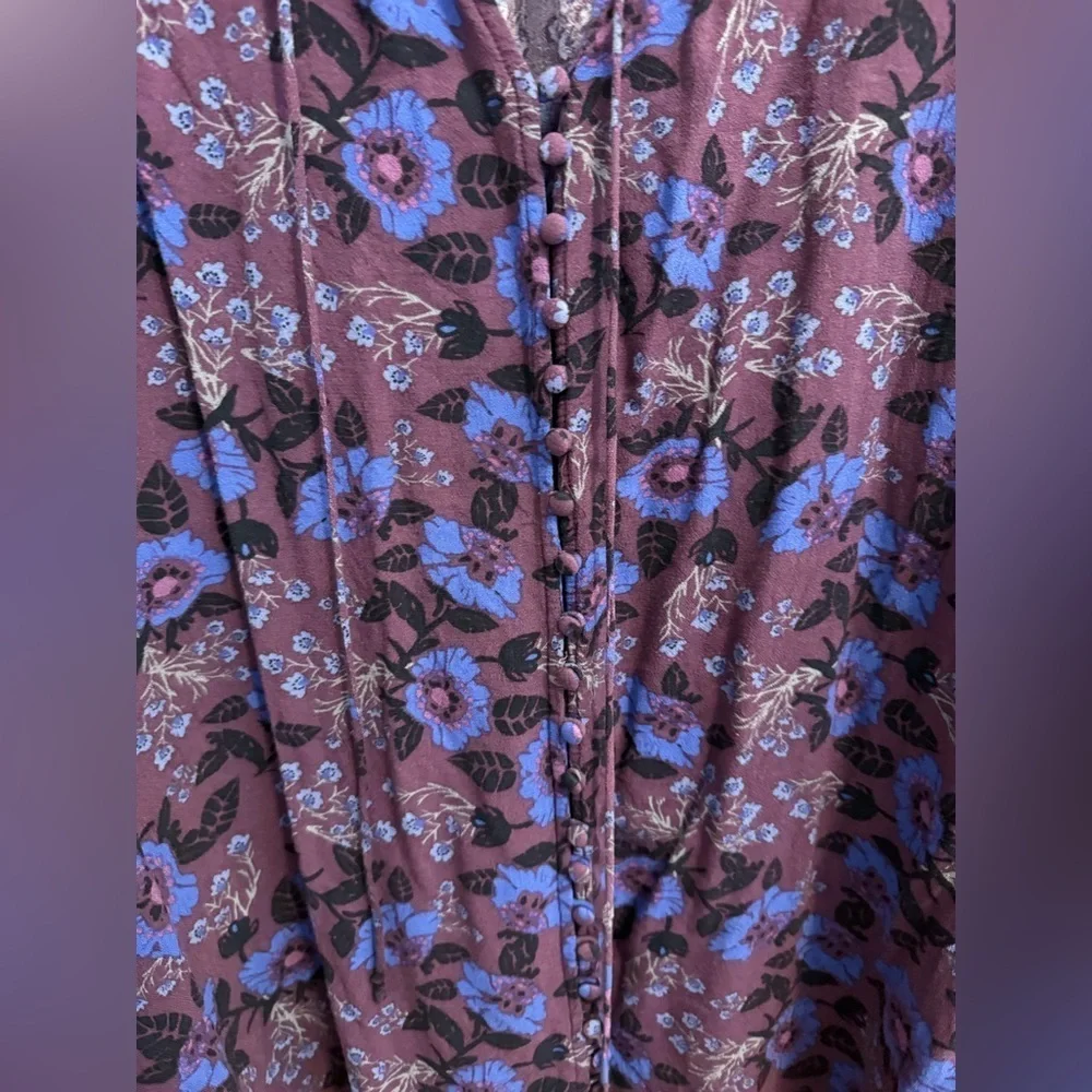 Free People Magic Mystery Tunic Plum Shirt Size XS
